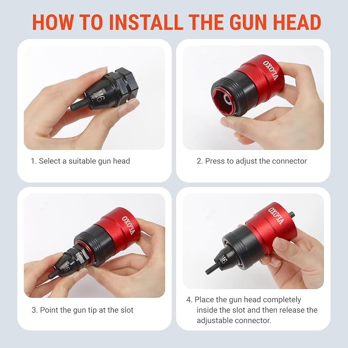 VLOXO Rivet Nut Drill Adapter for Electric Drill, Upgraded Rivet Gun Kit with 13 Different Iron Heads and 245Pcs Rivnuts Professional Rivet Nut Tool Kits Include Case