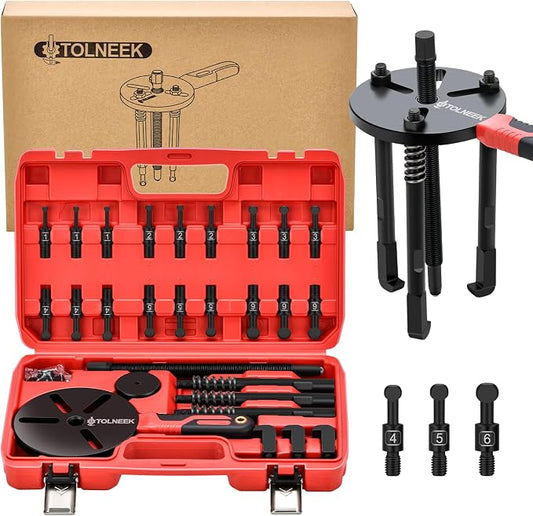 33-in-1 Bearing Puller Kit, Upgraded Heavy-Duty Wheel Bearing Removal Tool & Blind Hole Puller Set with Non-Slip Handle for Automotive, Industrial, Farm Use, Includes Portable Case (33in1-puller)