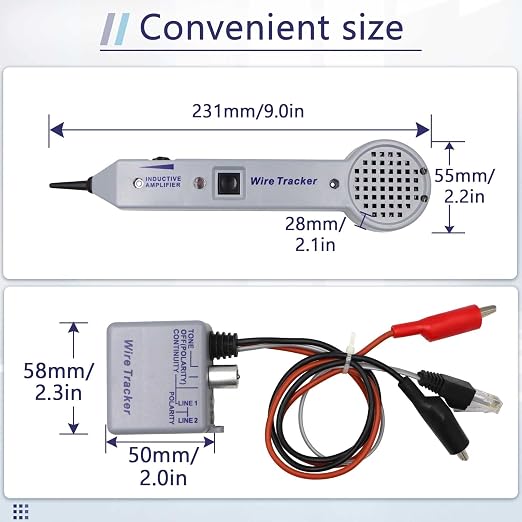 Tone Generator kit, Wire Tracer Circuit Tester, 200EP High Accuracy Wire Tester Kit, Wires Tone Tracer, Multi-Tone Cable Test Kits with Inductive Amplifier for Network Cables Collation