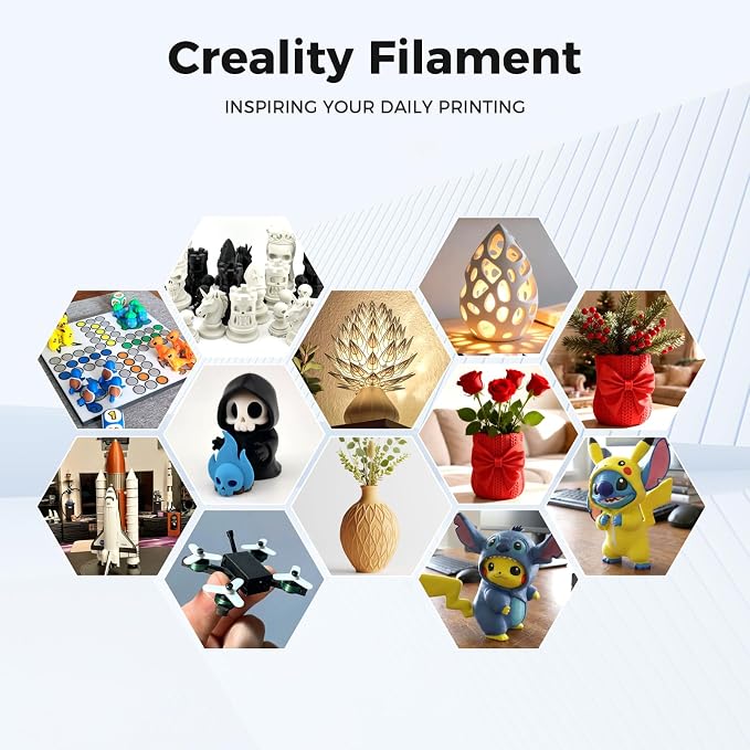 Creality 3D Printer Filament 1.75mm, Rainbow PLA+ Plus Pro Filament Toughness Upgraded, Dimensional Accuracy ±0.02mm, Fit Most 3D Printers, 4 Pack 1kg Spool(2.2lbs), Rainbow