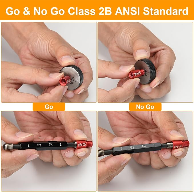 66 Pcs Nut and Bolt Thread Checker - 34 Standard & 32 Metric, Detachable Bolt Size Finder Tool, Screw and Nut Identifier Thread Gauge Especially for Tight Spaces