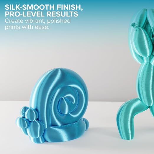 Polymaker Panchroma Silk PLA Filament 1.75mm, 1kg, Light Blue | Neatly Wound, High-Gloss Finish PLA, Easy Print & Smooth Feeding, Compatible with Bambu Lab & Most 3D Printers