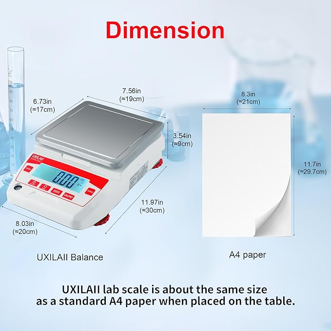 Lab Scale 5000g x 0.01g High Precision Electronic Analytical Balance 0.01g Accuracy Laboratory Balance Digtal Scale Gram Scale Jewelry Scale with 1Kg Calibration Weight
