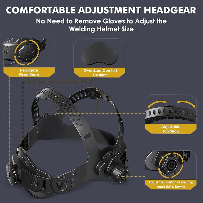 Welding Helmet Auto Darkening H-21 with Leather MIG Welding Work Apron, Welding Hood True Color & Heat Flame Resistant Apron