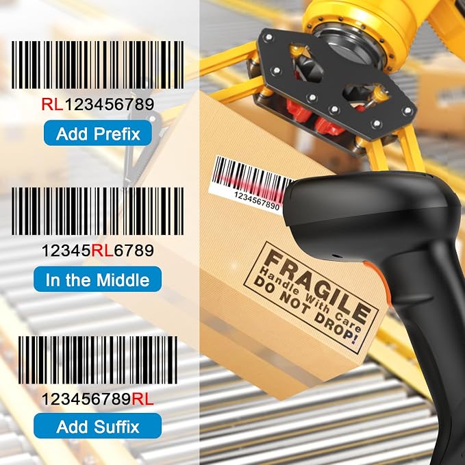 Symcode USB 1D Barcode Scanner with Stand Handheld Wired Laser Barcode Reader Scanner with Gooseneck Stand and Cable Twilight Blac