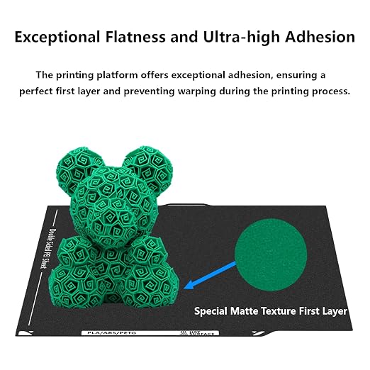 Upgraded Centauri Carbon Double Sided PEI Build Plate, 3D Printer Black Textured PEI Platform for Elegoo Centauri Carbon/2 260x271mm