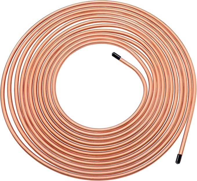 Tnisesm 3/16" Brake Line Tubing Kit, Upgrade Flexible Copper-Coat Brake Line Tubing Roll for hydraulic brakes Fuel Transmission System