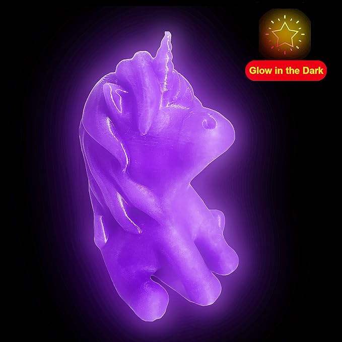 RepRapper Glow in the Dark Purple PLA Filament 1.75mm (+- 0.03mm) 2.2lb (1kg) for 3D Printer, Phosphorescent Glow PLA Purple Color