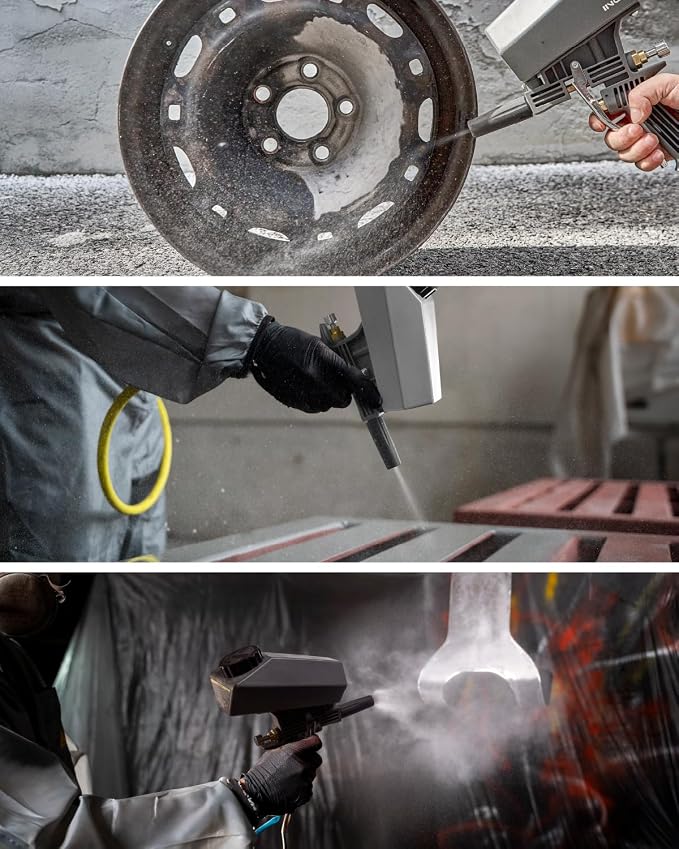 Inokraft Leak-Proof Portable Sand Blaster Gun Kit for 60-120 PSI Air Compressor, Mini Sandblaster for Rust & Paint Removal, Compatible with Aluminum Oxide, Soda, Perfect for Small Project