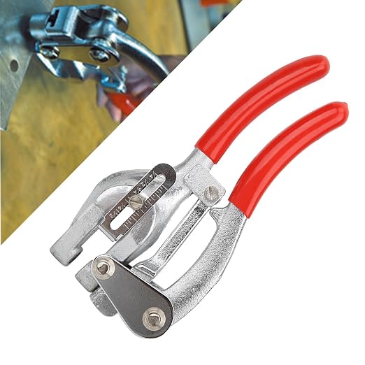 Dioche Handheld Hole Punch Kit – Stainless Steel & Plastic Hole Punch Pliers, Versatile Metal Punching Tool with Adjustable Depth for Leather, Belt, Card