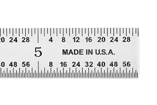 PEC Tools 6" Metal Ruler, Flexible Stainless Steel, 4R Graduation, Trusted by Professionals, Made in USA
