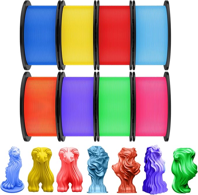 Pangda 3D Printer Filament Bundle 1.75mm Multicolor Matte or Silk PLA Filament 3D Printing Material for Halloween Thanksgiving Day Christmas Easter Holiday Crafting Decorations(Dazzling Color)