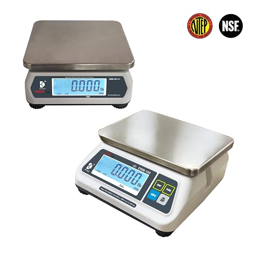 VisionTechShop DSW-100 Portion Food Scale with Dual LCD Display, Stainless Steel Platter, 30lb Capacity, 0.01lb Readability, Lb/Oz/Kg/g Switchable, Low Profile Design, NTEP COC #22-007, NSF Certified