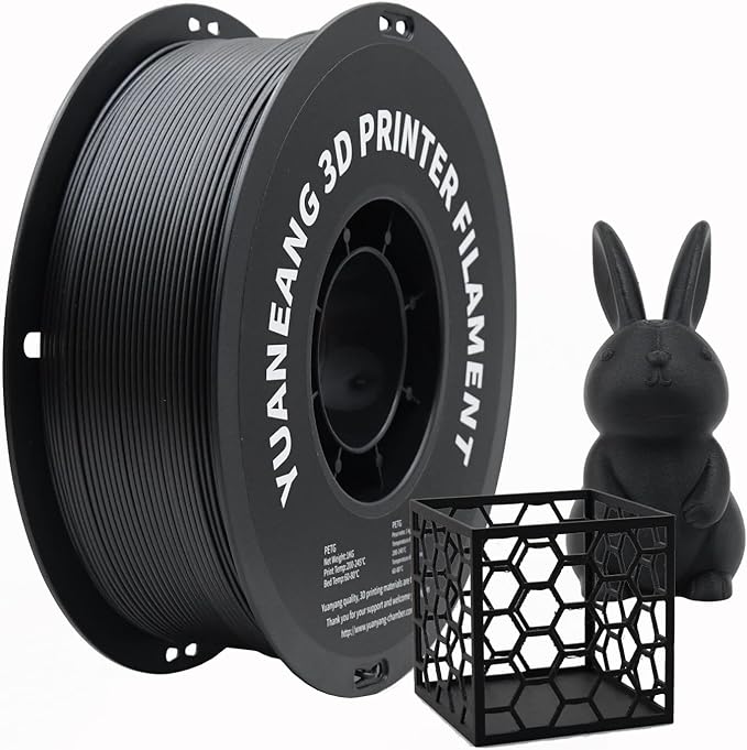 PETG-CF Carbon Fiber 3D Printer Filament 1.75mm, 1kg Spool, Reinforced PETG with Carbon Fiber, High Strength & Rigidity, Heat-Resistant, Low Warping, ±0.03mm Precision