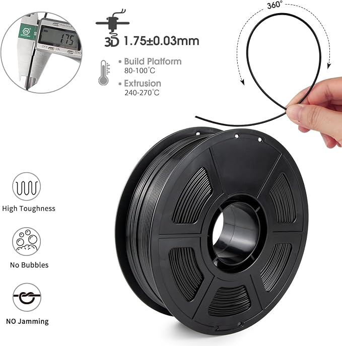 iSANMATE Black ASA Filament Bundle 10kg, UV & Weather Resistant 3D Printer Filament Perfect for Outdoor Functional Parts, for Bambu Lab 3D Printers,AMS,AMSLite, 1kgX10 Spool