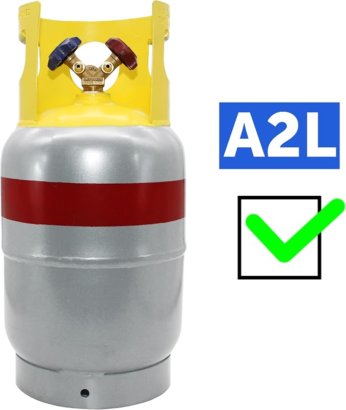 Flame King 30LB A2L Refrigerant Recovery Cylinder Tank, 400 PSI, Dual Y-Valve Liquid/Vapor, Heavy-Duty Steel, HVAC Recovery & Storage