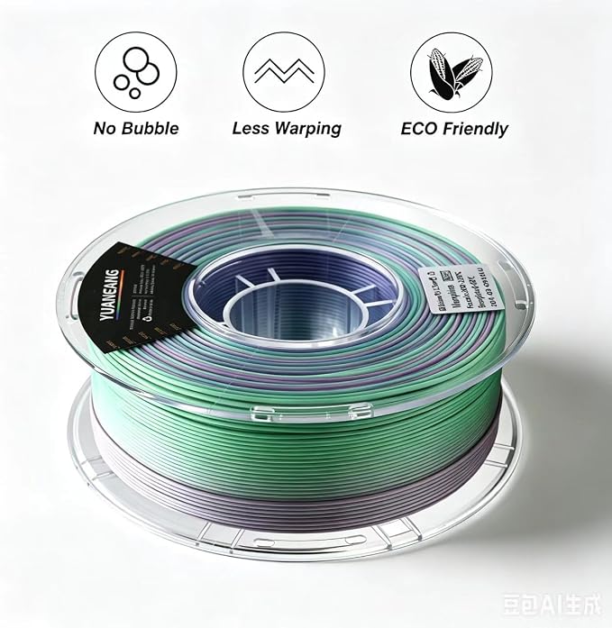 Silk PLA Filament 1.75mm, ±0.03mm Precision, Glossy Gradient Silk Colors, 1kg Spool (2.2 lbs), 10-Pack Silk PLA Bundle