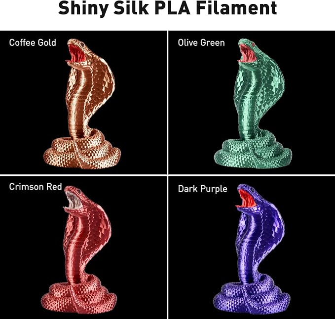 ERYONE PLA Filament 3D Printer Filament Bundle Multicolor 1.75mm +/- 0.03mm, PLA Filament 250g Spool, 4 Rolls, Silk Pla 5