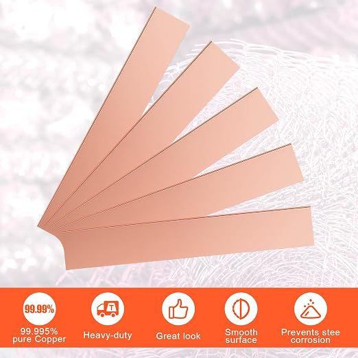 Yaocom 10 Pack Pure Copper Anode Sheet (99.995% Pure) for Plating and Electroplating, Copper Electrode Strip 0.04'' x 0.8'' x 4'' / 1mm × 20mm × 100mm