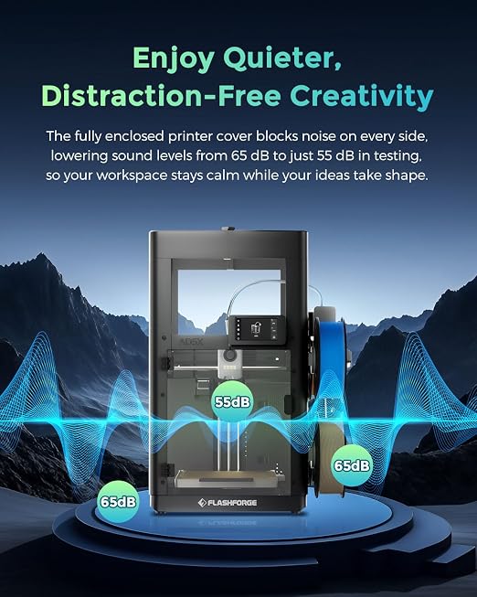 FLASHFORGE AD5X 3D Printer Upgrade Kit Enclosure Module, Constant Temperature Improved Surface Quality, Support Filaments Require High-Temp Like ABS/ASA and Block Odors