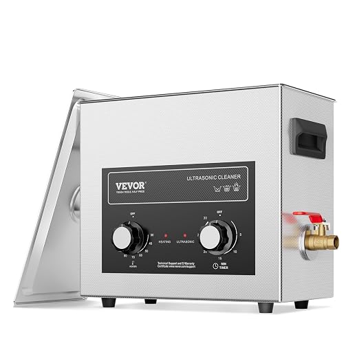 VEVOR 6L Sonic Cleaner with Heater Timer & Basket, Professional Digital Sonic Cavitation Machine, 180W Cleaning Machine for Watch Instruments, Glasses, Coin, Metal Parts, Tool