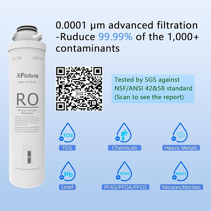 Y7/Y7P/Y7T Series 6-Month Replacement Cartridge Compatible with SimPure Y7, Y7P, Y7T, Y7P-BW, Y7P-W, Y7T-BW-A, Y7T-BW-C, Y7T-A, Y7T-C Series Water Filter, Pack of 2 Filters (1*CF, 1*RO)
