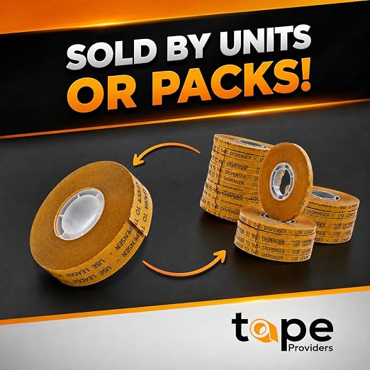 WOD General Purpose ATG Tape, 1/4 inch x 36 yds. (Set of 6 Rolls) Adhesive Transfer Tape Glider Refill Rolls Clear Adhesive on Gold Liner (Acid Free) RWATG20