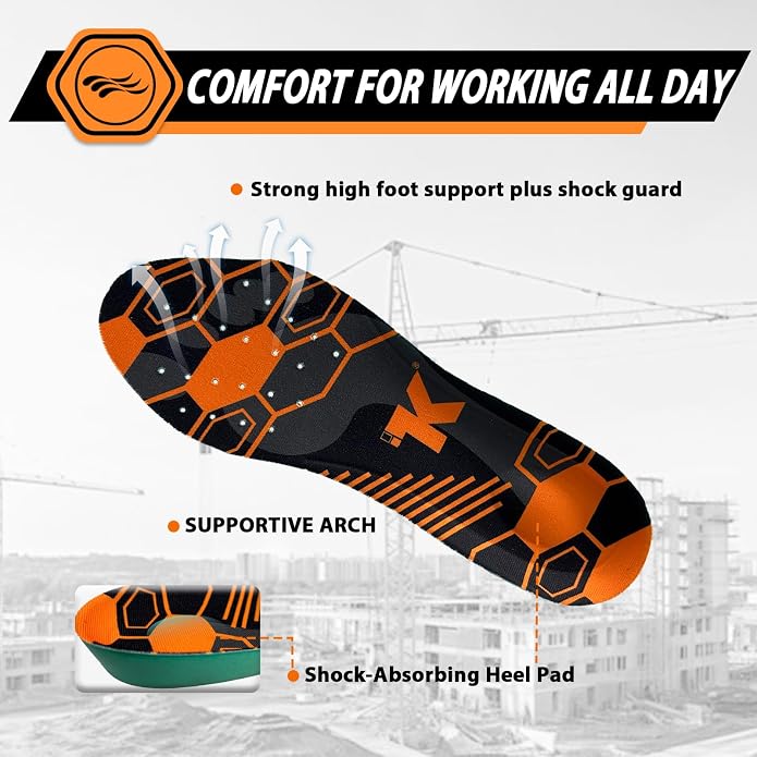 Men Work Boots 6 Inch Lightweight - ESD Shoes, Aluminum Alloy Toe and Puncture Proof ASTM 2413, Oil and Slip Resistant, Premium Water Resistant Genuine Leather Industrial Safety Boot