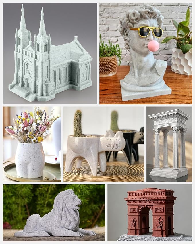 SUNLU Marble PLA Filament 1.75mm, Realistic Stone Veining & Matte Finish, 3D Printer Filament PLA Marble Texture, Ideal for Architectural Models and Decor, 1kg Spool, Shadow Storm