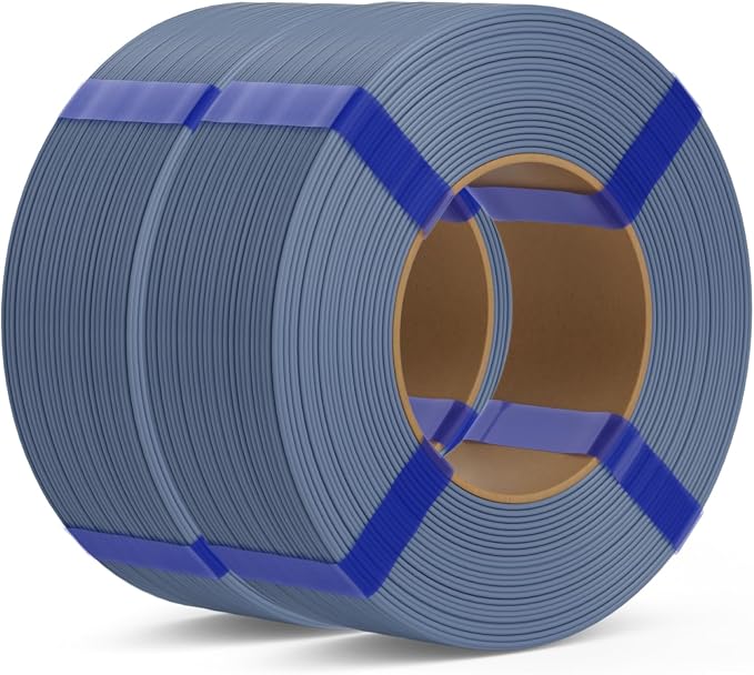 PLA Basic Refill Filament 1.75mm, No Spool 3D Printer Filament, Dimensional Accuracy +/- 0.02mm, Fits for Most FDM 3D Printers, 2KG Blue Grey