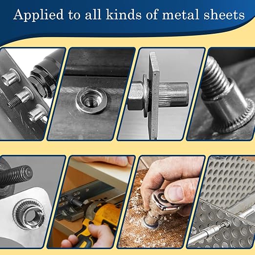 1/4''-20 UNC Rivet Nut, 88Pcs 304 Stainless Steel Flat Head Rivnut Threaded Insert Nutsert
