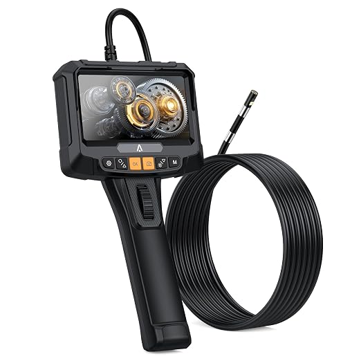 Bi-Directional Articulating Borescope, 5-Inch Serpentine Camera with Illuminated Video Inspection Mirror for Automotive and Aerospace Mechanics, Men's Gadgets
