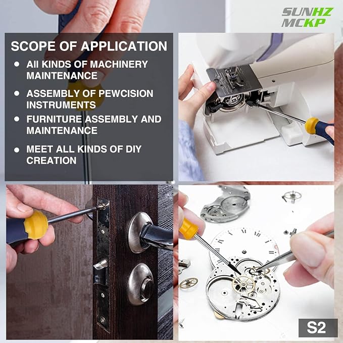 SUNHZMCKP Magnetic Screwdriver Set 66-Piece, S2- Alloy Tool Steel, Includes Slotted/Phillips/Torx Mini Precision Screwdrivers, Replaceable Screwdriver Bits With Sturdy tool box