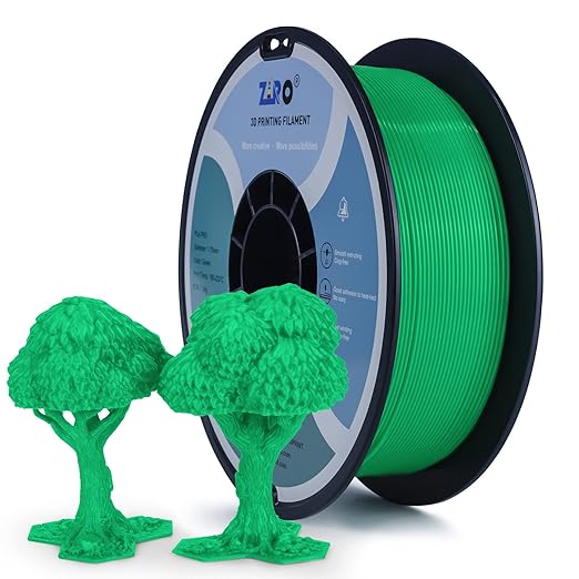 ZIRO PLA Filament 1.75mm, Pure Color 3D Printer Filament, PLA PRO Basic Color Series, 1.75MM 1KG Spool, Dimensional Accuracy +/- 0.03mm, Green
