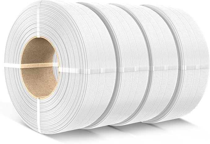 SUNLU Filament Refill 1.75mm,4 White | pla Refill 4kg,Suitable for Bambu Lab Filament and SUNLU Reusable spools,Dimensional Accuracy +/- 0.02 mm.