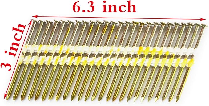 3 Inch Framing Nails, 21 Degree EG Smooth Shank Plastic Collated Nails for Framing Nailer, 3 x .131,(1000 per Box)