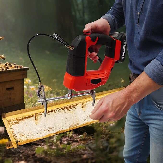 Electric Bee Shaker, 4 Speeds Electric Bee Remover 150W Electric Honey Extractor Honey Spinner with Charger & Storage Box, 2700r/min Handheld Bee Shaker Beehive Frame Shaking Machine
