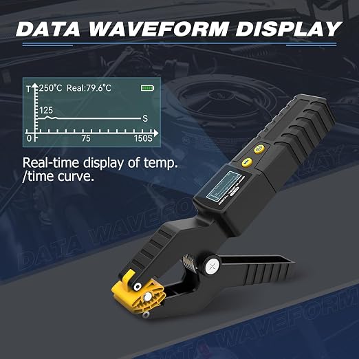 HVAC Digital Thermometer,LM55 HVAC Digital Temp Clamp for Heating and Cooling Systems,HVAC Thermometer with Real-Time Temp Measurement,Data Waveform Display,Measurement Range of -20~150℃