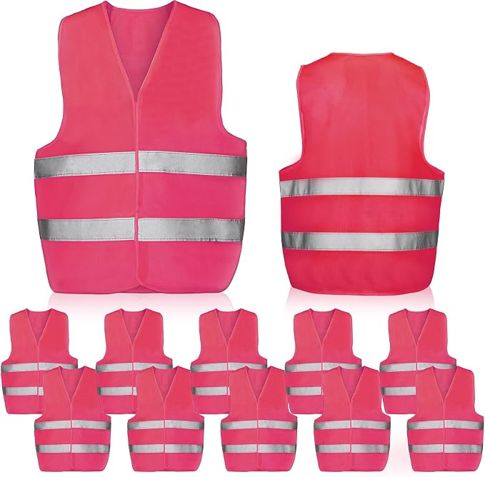 Tarpop 60 Packs Safety Vests Pack High Visibility Construction Vests Reflective Working with 2 Reflective Strips