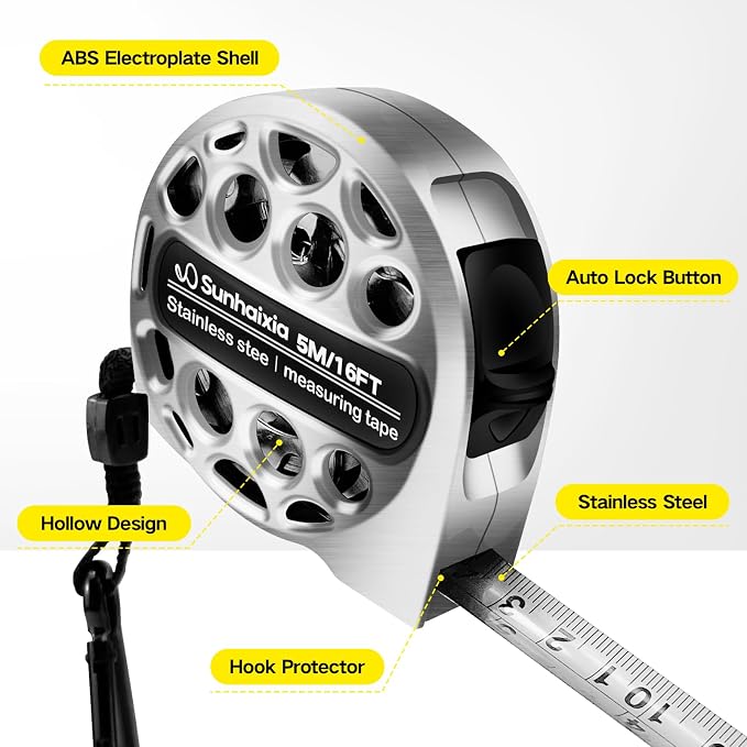 4-in-1 Laser Tape Measure with Laser Level Crosshairs |130ft/40m Laser Distance+16ft/5m AutoLock Tape |Backlit LCD Display (Ft/Inch/M/mm) |for DIY,Construction, Interior Design