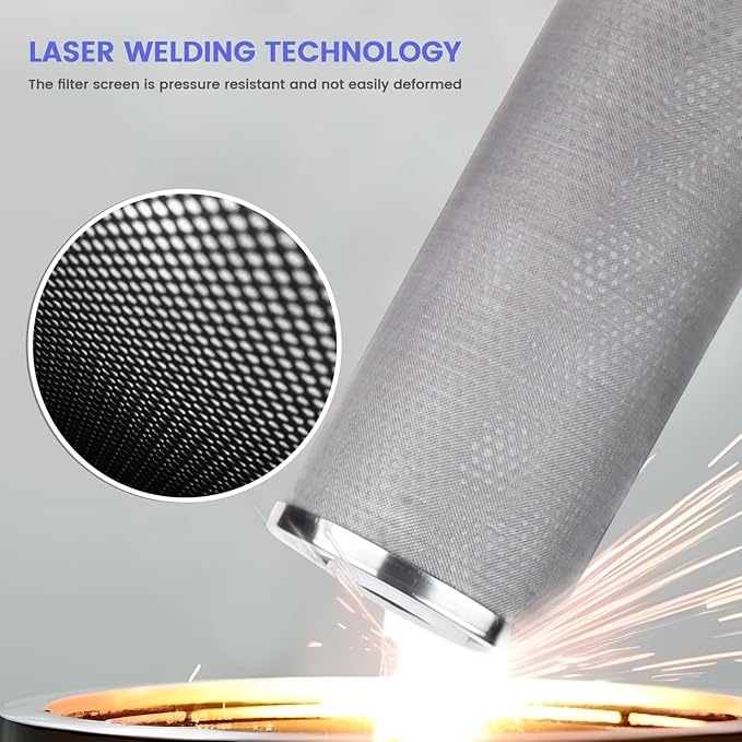 Stainless Steel Re-Cleanable Wire Mesh Filter Cartridge 20 "Length,4.5 "OD(10 Micron)
