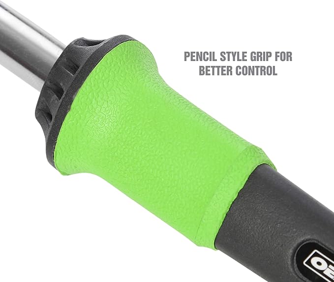 OEMTOOLS 24761 60 Watt Soldering Iron with Metal Stand, Green and Black, Automotive Solder Iron with Pencil Tip Soldering Iron Attachment
