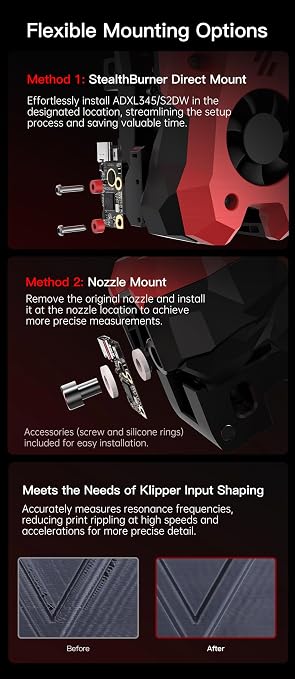 BIGTREETECH ADXL345 V2.0 Accelerometer Board Klipper Input Shaping 3D Printer Hotend Parts Sensor Module Support USB Connection for Voron Stealthburner