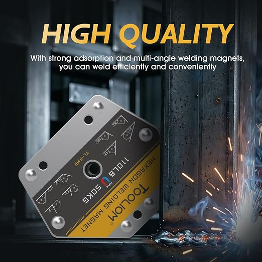 TOOLIOM Hexagon Welding Magnets Multi-Angle Strong Magnetic Welding Holder 110LB 2PCS Pull Force Holding Power Welding Accessories