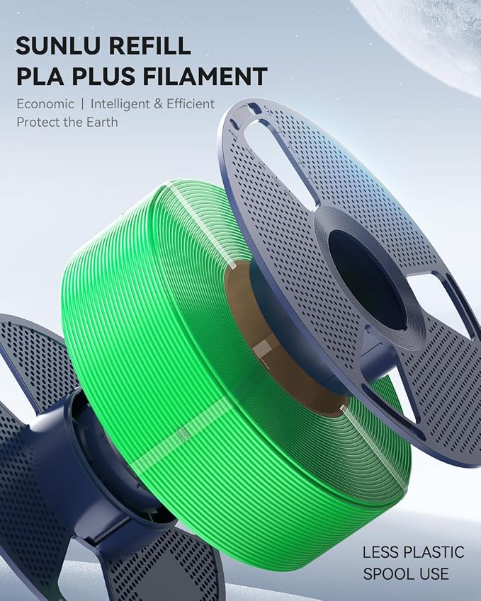 SUNLU PETG Filament Refill 1.75mm 1KG, High Speed 3D Printer Filament Refill, No-Spool Matte PETG Refill for Reusable Spools Compatible with Bambu Labs Filament Printer, 1KG/Roll (Matte Grey)