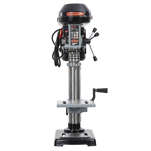 SHOPMAX 10 inch 9 adjustable speeds 5 Amp Benchtop Drill Press