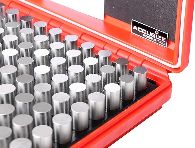 Accusize Industrial Tools Steel Pin Gauge Set, 0.626"-0.750", P4(+) | 125 Pc, Class ZZ, Plus Tolerance, 2" OAL, Steel, Electro-Etched Sizes