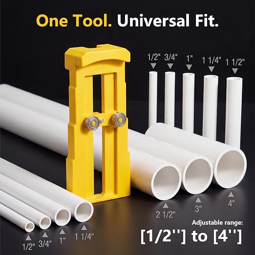 PVC Pipe Deburring Tool, Adjustable Chamfer Tool,PVC Chamfer Tool Creates Smooth Chamfer with Sharp Blade, Achieve More Uniform Coverage and Adhesion,Size from 1/2" to 4" (OD)