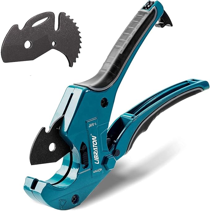 Libraton PVC Cutter 1-5/8"，PVC Pipe Cutter, Pex Cutter 1-1/4", Mini Tube Cutter 1/8" to 7/8", with Replacement Blade, PTFE Sealing Tapes