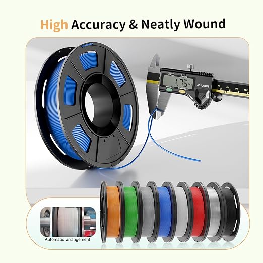 CREALITY PETG Filament Bundle, 8 Colors Total 2kg, 1.75mm 3D Printer PETG Filament, Individually Vacuum-Sealed, Fit for Most FDM 3D Printers, Black+White+Grey+Tansparent+Red+Blue+Green+Orange